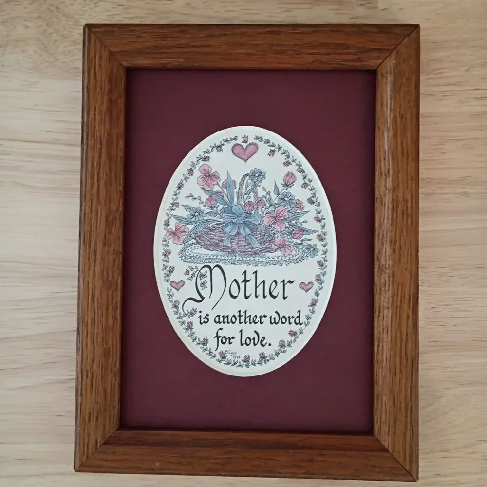 Vintage Wood Frame Mother's Day Gift Quote 